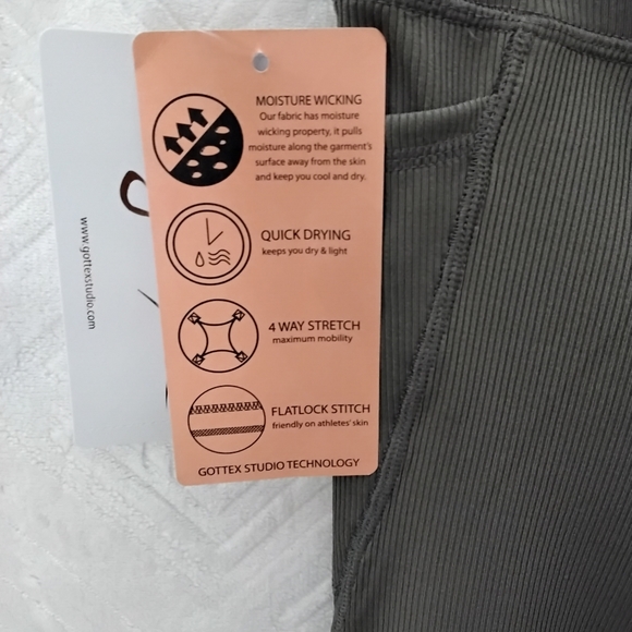 X By Gottex Active Biker Shorts size XS, Olive Rib color - Picture 5 of 7